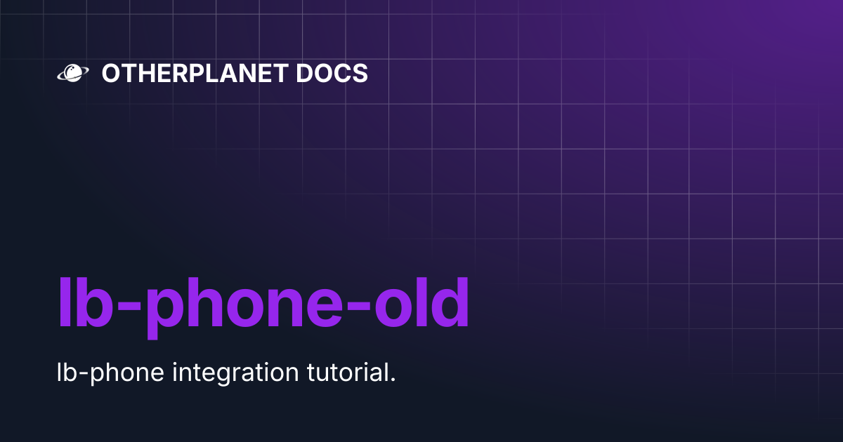 lb-phone | OTHERPLANET DOCS