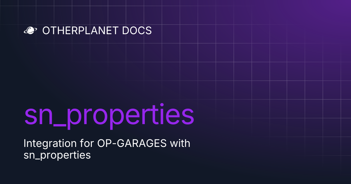 sn_properties | OTHERPLANET DOCS